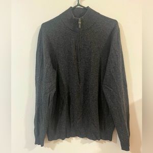 dartmoor Men’s Sweater Gray 100% Cashmere Half Zip